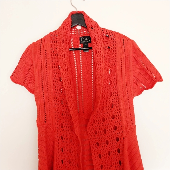 Pure Hand-knitted cardigan knitwear for women sz M/L - Picture 4 of 8